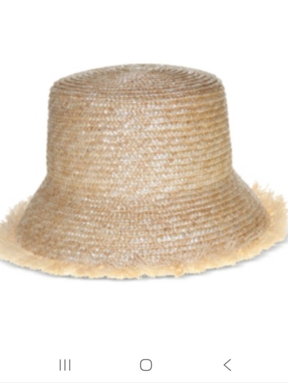 Nine West Woven Straw Bucket Hat in Beige SPF50, Adjustable Headband NWT